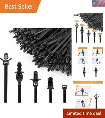 High-Quality 160-Pc Self-Locking Cable Tie Buckles for Engine Bay Securement