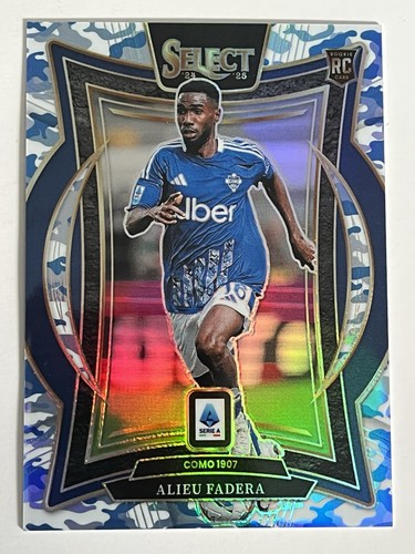 2024-25 Panini Select Serie A - Alieu Fadera RC WINTER CAMO PRIZM #/30 COMO 1907