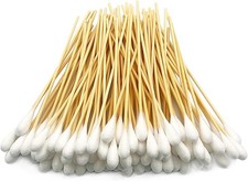 6 inch Long Large Cotton swabs for Pet Care,Gun clean,Natural cotton with Bamboo