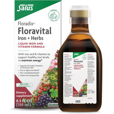 Floradix Floravital Liquid Iron Herbs Formula Supports Energy Yeast Free 250mL
