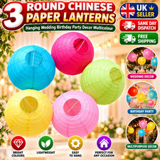 Round Chinese Paper Lanterns Hanging Wedding Birthday Party Decor Multicolour