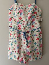 Vintage 70 s-80 s Floral Romper Bathing Suit Size 10