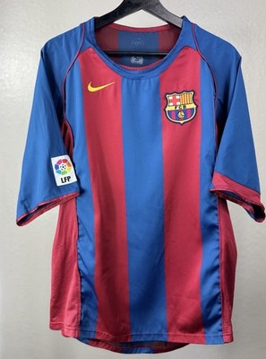 RONALDINHO #10 BARCELONA 2004-2005 HOME ORIGINAL SOCCER JERSEY