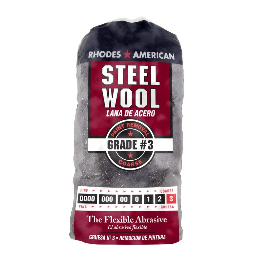Rhodes American Paint Removal Steel Wool, Coarse Grade #3, 12 Pads