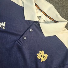 Notre Dame Fighting Irish Adidas Climalite Large Navy Polo