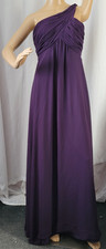 Bill Levkoff Gown One Shoulder sz 10 Purple Plum sash formal prom wedding bridal