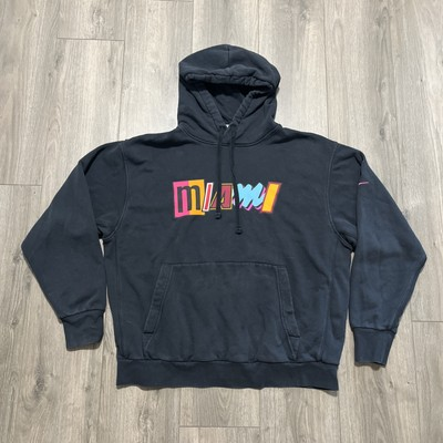 #ad Nike Miami Heat Vice City Mens XL Pullover Sweatshirt Black