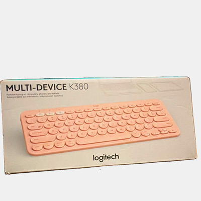 Logitech K380 Multi-Device Compact Bluetooth Keyboard, Pink, English QWERTY