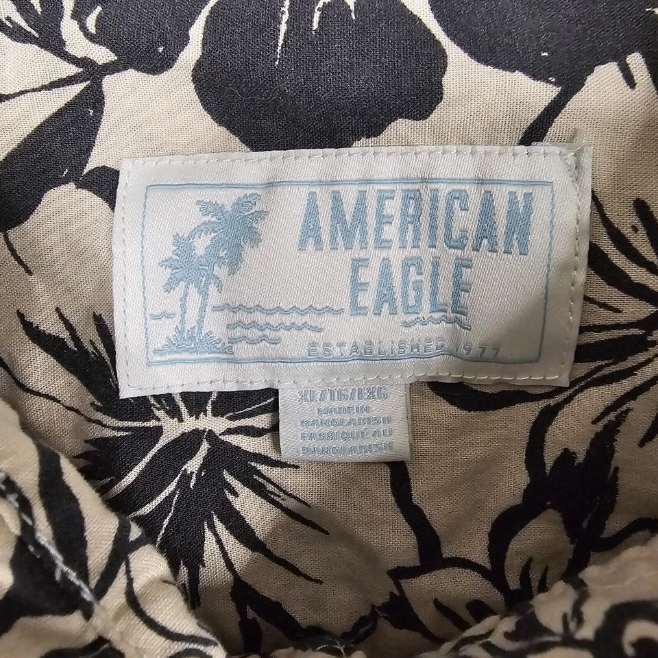 Camisa American Eagle Para Hombres XL Hawaiana Floral Playa Aloha Verano Preppy Informal AE Foto 4 de 4