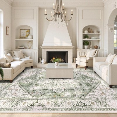 LIVEBOX Washable 9x12 Area Rugs Large Rugs for Living Room Boho Soft Non Slip