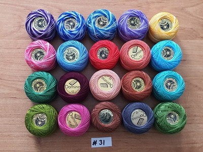 20 Knäuel Perle Baumwolle Nr:12 Stickgarn in verschiedenen Farben #31