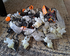Lot Of Halloween Lights,3 Different Vintage Strings  2 New In Box Basic Lights