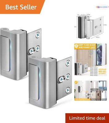 Home Security Door Lock 2 Pack Aluminum Childproof Reinforcement Lock with Stop