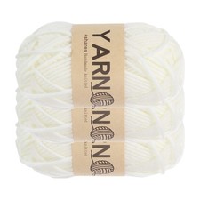 3Pcs Crocheting Yarn, 1.8mm Beige 5 Ply Acrylic Yarn 150 G,164 Yards Total