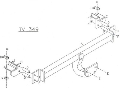 Towtrust Fixed Flange Automotive Towbar For Vauxhall Opel Zafira 1999 To 2005