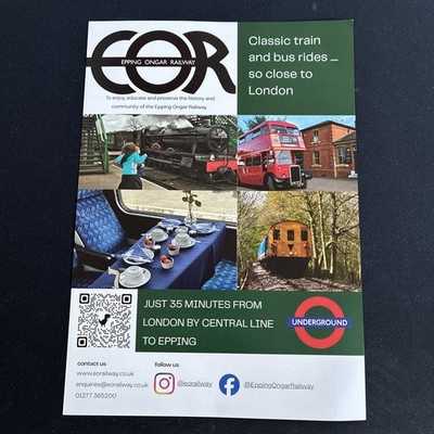EPPING ONGAR EISENBAHN PROSPEKT 2026 KLASSISCHE ZUG- UND BUSFAHRTEN SO NAH AN LONDON