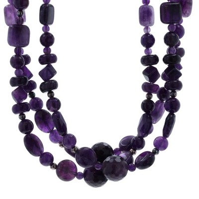 Desert Rose Trading Co. Amethyst Perlen Multi-Strang Halskette 18'' Perlen anpassen
