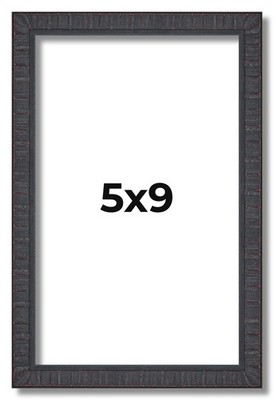 5x9 In Rustic Brown Real Wood Picture Frame Width 0.75 inches | Interior Frame D