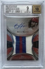2022 Topps Sterling Jumbo Patch Auto Red Bryce Harper #SSJPA-BH BGS 9/10