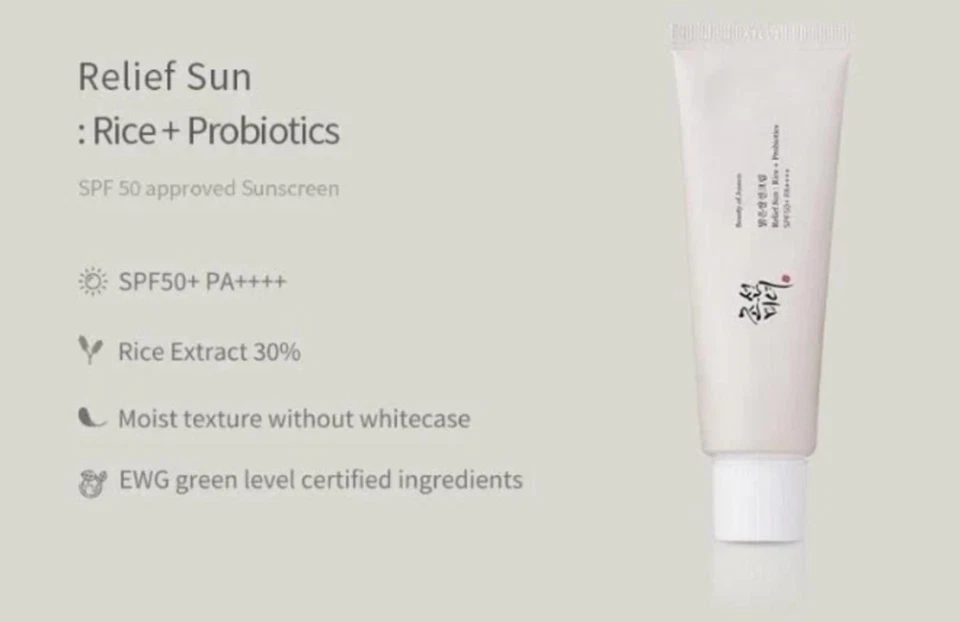 Relief Sun Organic Sunscreen SPF50+, PA++++ Rice and Probiotics. - Image 4 of 4