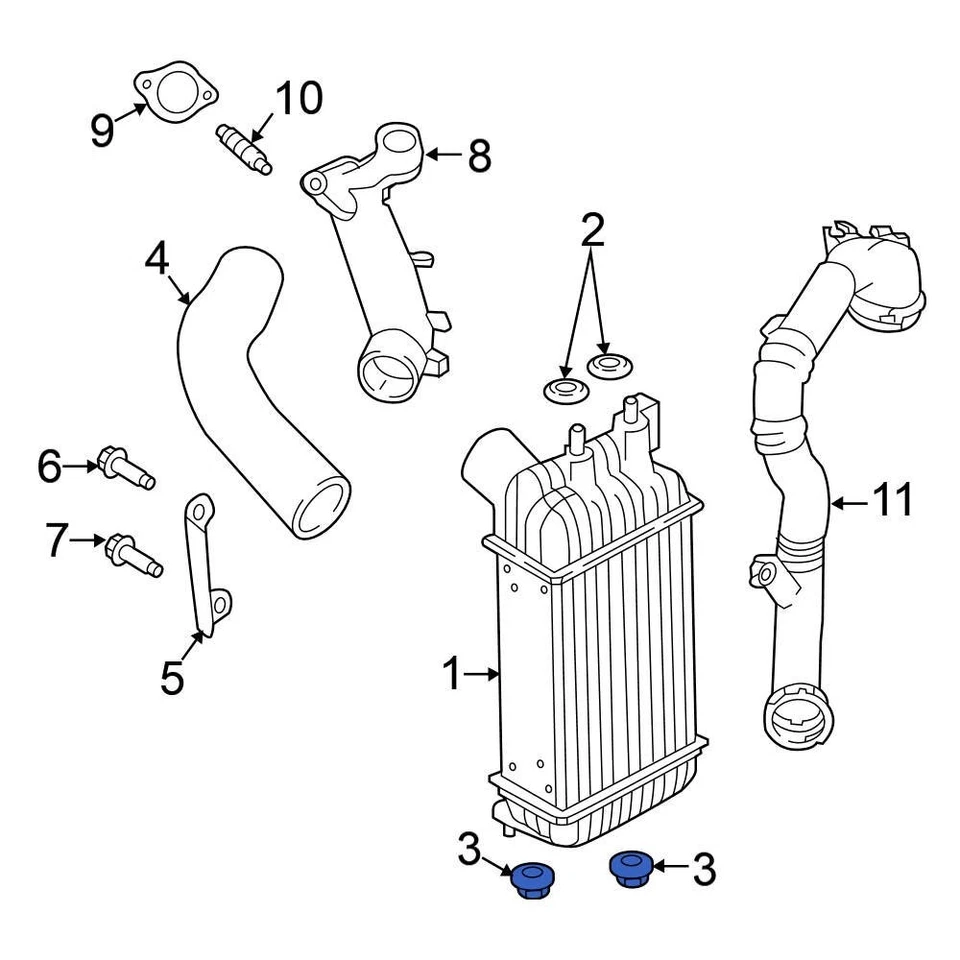 For Nissan Sentra 2017-2019 Nissan 21507AU400 Lower Intercooler Insulator Foto 2 de 4