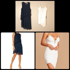 Lulus Let’s Dance All Night & London Times Asymmetrical Dresses - Sz Med Lot