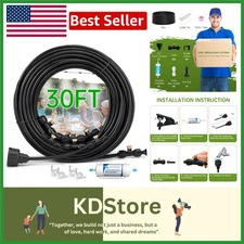30FT Outdoor Misting System DIY Kit – Garden, Patio, Pool Cooling, UV & Brass...
