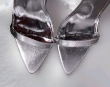 Gorgeous Silver Tone High Heels Shoes with Rhinestones Wraps