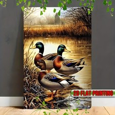 Tin Metal Signs Home D cor 8x12 Aluminum Wall Art UV Printed Mallard Ducks in S