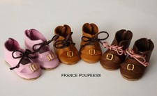 Chaussures Bleuette cuir 4cm pour poupée ancienne Française Allemande du XIXème