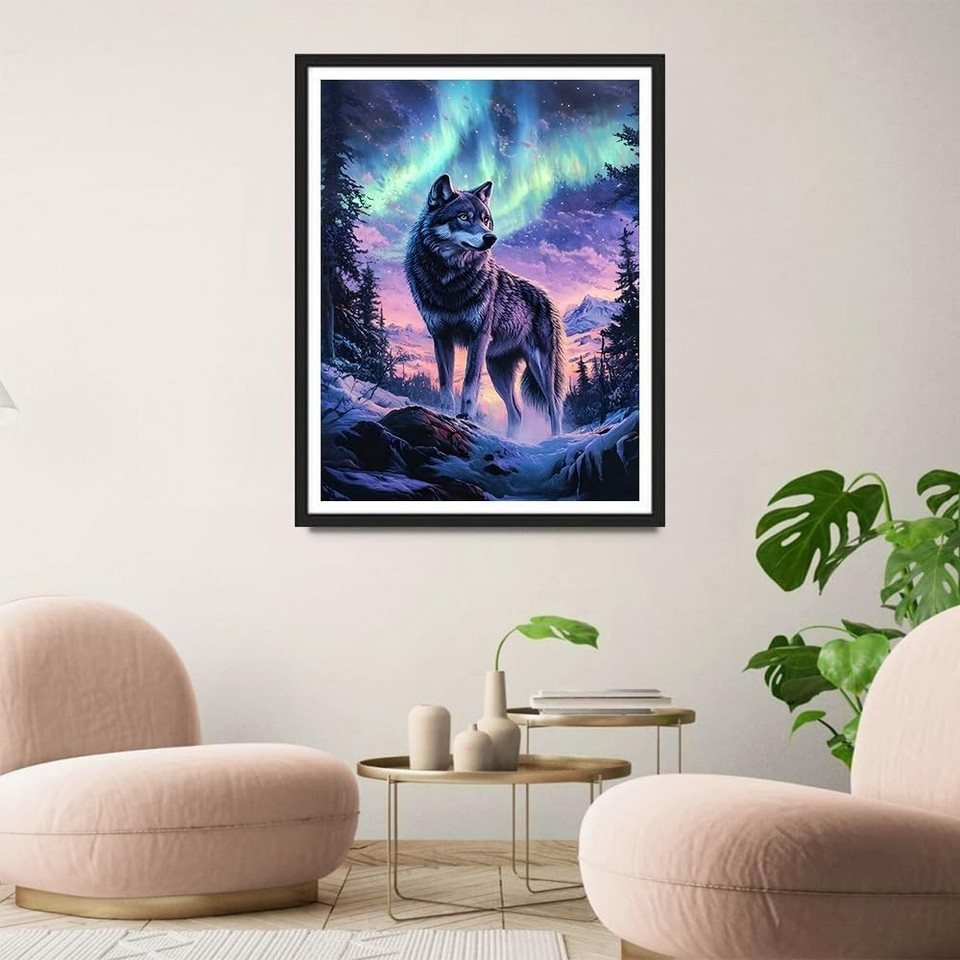 Kit Peinture Diamant 5D Chat Fantastique QINRUBB 30x40cm - Diamond Painting Complet Pour Adultes