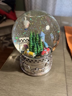 Reed & Barton Race Car Musical Water Globe Plays Star Spangled Banner EUC