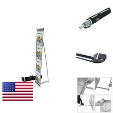 Vispronet Mesh Brochure Holder Literature Stand 0.9ft x 4.6ft Portable 4