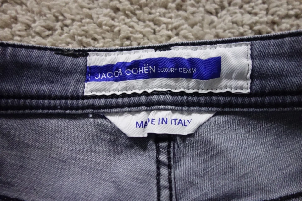 Pantalones de mezclilla Jacob Cohen para hombre 30 grises ajustados rectos con botones elásticos Italia Foto 4 de 4