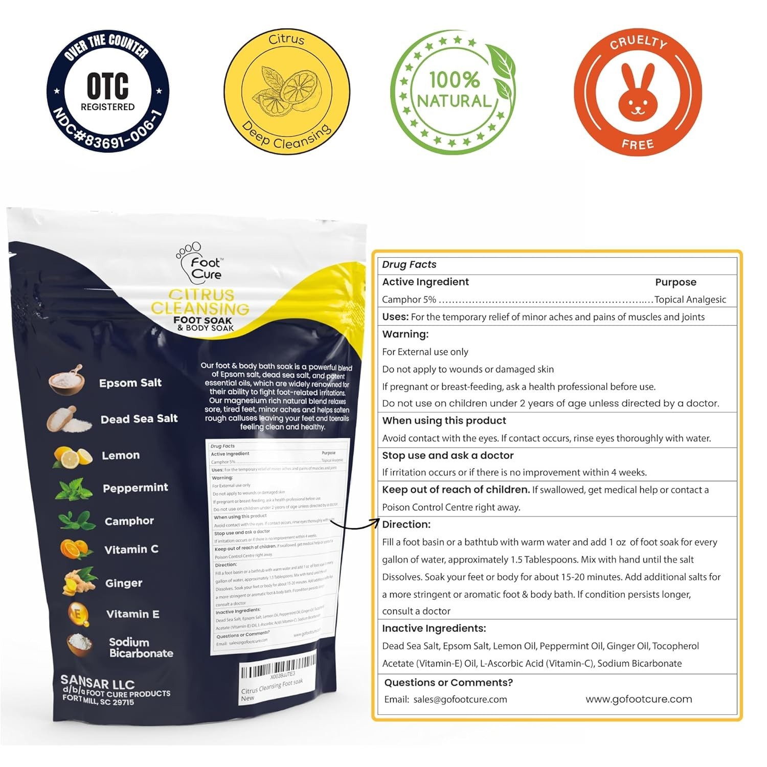 Relaxing Epsom Salt Foot Soak - Tea Tree Oil Blend