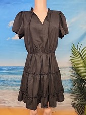 Nwt CUPSHE Women's Dress V-NECK Black Color  Size Small 