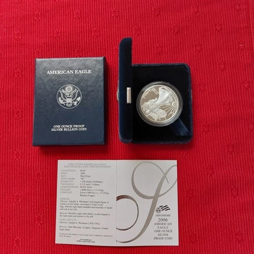 2006-W American Eagle Proof Silver Dollar 1 oz. Coin with Box & COA