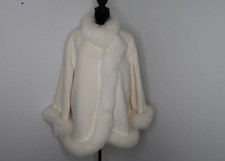 Cashmere Wrap Coat Shawl With Fox Fur Trim