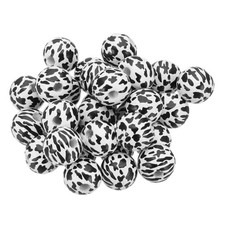 30PCS Wooden Beads,16mm Cow Leopard Print Wood Beads Loose Spacer Beads,Black 2