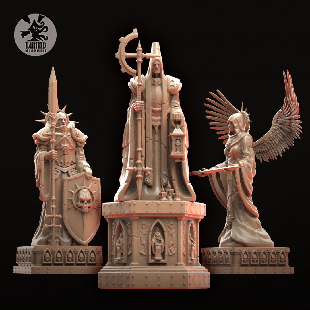Grimdark Sci-Fi Wargame Statue Terreno - Paesaggio in resina gotica 130-160 mm