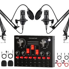 2-Person Podcast Equipment Bundle with Dual BM800 Microphones, Black