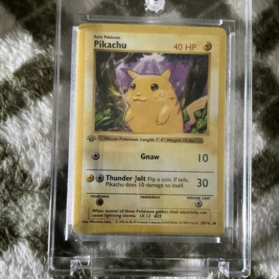 Pokemon TCG Pikachu 58/102 Base Set 1st Edition Common 40 HP 1999 WOTC Eng