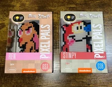 Pixel Pals #037 + #038 Ren & Stimpy LED Light Up Figure Lot Of 2