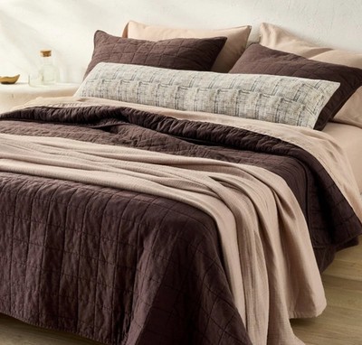 Casaluna Full/Queen Heavyweight Linen Blend Quilt & Shams Set