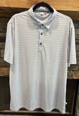 Men s 7 DIAMONDS Blue AOP Graphic Harlow Short Sleeve Polo Shirt Size L *B3