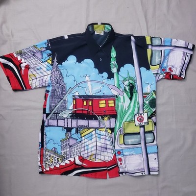 Vintage Y2K UP RO'S Urban NEW YORK CITY  Streetwear Hip Hop Men's Shirt (XL)