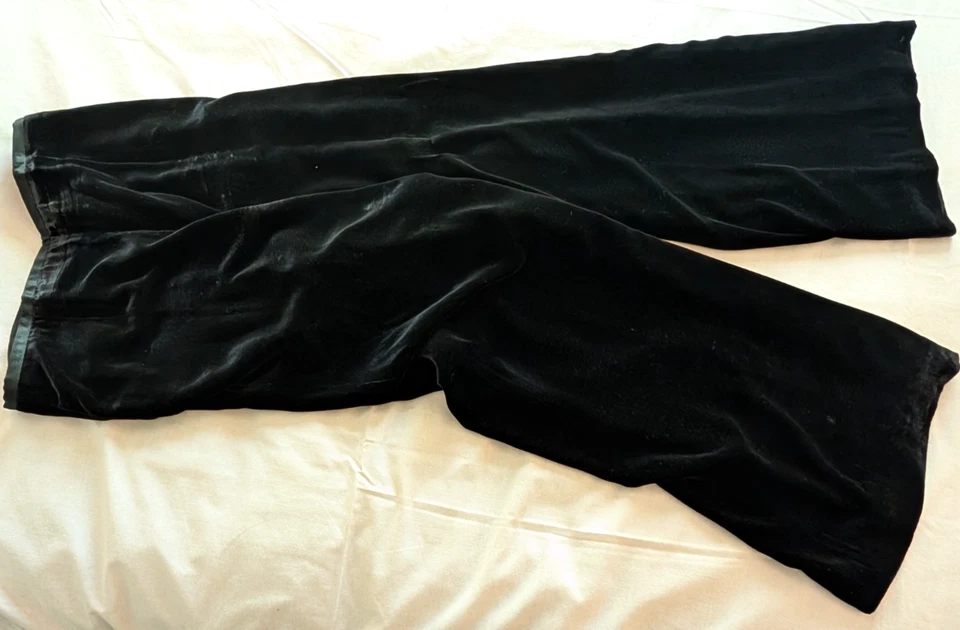 Шикарный черный бархат широкие брюки, размер 10, от Ann Taylor - Изображение 3 из 4