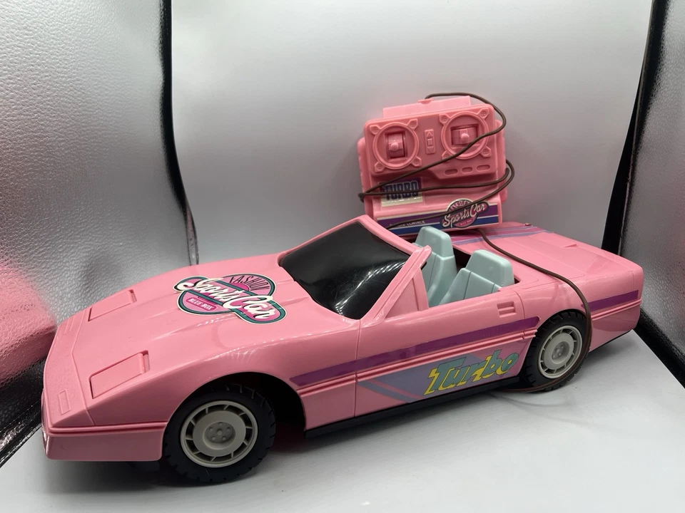 Vintage Blue Box Fashion Sports Car Pink Corvette RC Remote Control Car - Image 2 of 4