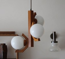 Vintage Sculptural Lamp Luxury Wooden lamp Handcrafted Artistic Light