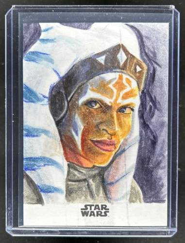 2020 Topps Star Wars: Mandalorian Frank Sansone Sketch Ahsoka Tano Auto #1/1